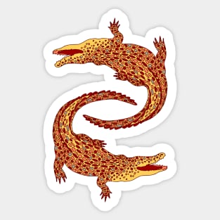 Crocodiles (Terracotta and Gray Palette) Sticker